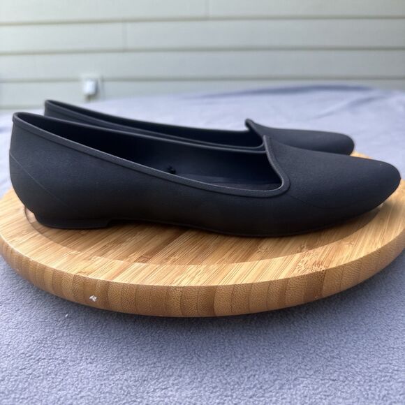 Crocs Eve Comfort Point Toe Flats Womens Size 10 Black Office Slip On Comfort - Picture 1 of 7